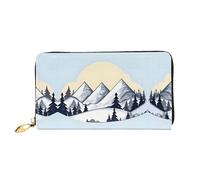 WXZYFP White Snowy Mountains Portafoglio lungo in pelle, stampa fronte/retro, materiale in pelle microfibra, unisex, impermeabile e resistente