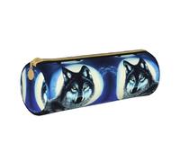 WXZYFP Wolf Under Moon Astuccio ecologico in pelle a grana incrociata, leggero e portatile, adatto per l'uso quotidiano.