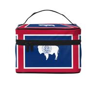 WXZYFP Wyoming State Flag Borsa cosmetica portatile multifunzionale con design a strati interno ed esterno, facile da organizzare varie forniture.