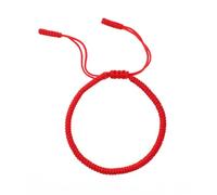 WY LIGHTING LEVEL Braccialetto in corda rossa fatto a mano, autentico monaco buddista tibetano, protezione da preghiera, braccialetti con nodo fortunato, talismano, corda intrecciata, 1 pezzo