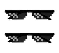 WY LIGHTING LEVEL Thug Life - Occhiali da sole a mosaico pixelati, confezione da 2, divertenti per feste, per donne, uomini, bambini, adolescenti