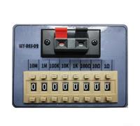 WY-RES-01 - Scatola di resistenza, 8 livelli regolabili da 0,1 Ω a 9,99 MΩ, precisione 1%, 250 per MW, banco di resistenza ABS compatto per programmazione DIP e laboratorio