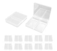 WYAN 12 Pezzi Piccolo in Plastica Trasparente, Quadrato chiaro contenitori di plastica con coperchi, l'organizzatore Box, Mini Scatola Porta Oggetti per perline, tappi per le orecchie (6.7*5.7*1.2cm)