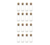 WYAN 16 Pezzi 10 ML Mini Bottiglie Vetro, Per Decorazione & Ripostiglio | Vetro, Trasparente, Con Tappo di Sughero, Collo Incavato, per Polvere, Gioielli & Messaggi in Bottiglia
