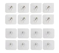 WYAN 16 Pezzi Ganci Adesivi Chiodoi,Antitraccia Gancio da Parete,Gancio Viti Autoadesive,Impermeabile(8Pcs 8mm+8Pcs 16mm asta a vite)