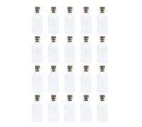 WYAN 20 Pezzi 5 ML Mini Bottiglie Vetro, Per Decorazione & Ripostiglio | Vetro, Trasparente, Con Tappo di Sughero, Collo Incavato, per Polvere, Gioielli & Messaggi in Bottiglia
