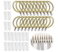 WYAN 20 Pezzi Anelli Per Tende, Anelli Per Appendere Le Tende, Anelli Tende, 20 Pezzi Di Ganci Per Tende Resistenti, Pinza In Acciaio Inossidabile, Diametro Interno 30mm