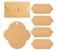 WYAN 30 Pezzi Buste di Carta Kraft con Chiusura a Cuore, Busta Senza Colla, busta in marrone - Stile Vintage Fatta a Mano per Matrimonio, Festa di Compleanno, Carte Regalo Graffiti Fai da Te