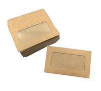 WYAN 30 Pezzi Marrone Buste con finestra,Busta Kraft,Buste classica,Busta business,per Compleanno Cartoline Lettere Partecipazioni Inviti Matrimonio(9.5 * 5.5 cm,Carta non Inclusa)