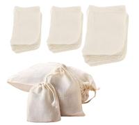 WYAN 6 Pz Sacchetti in Mussola di Cotone con Cordoncino, Bustine di Cotone Sacchetto Filtro, sacchetti per spezie da cucinare per Cucinare, Ammollo Liquore Medicinale, Stoccaggio Spezie Carft