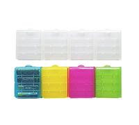 WYAN 8 pezziScatola di protezione della batteria,scatola per batteria in plastica rigida,Custodia per Protezione e Trasporto(5 colori)