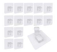 WYAN Ganci Adesivi Trasparenti-15 Pezzi Supporti Angolo Retto Senza Perforazione,Supporti per Mensole Armadio,per Guardaroba libreria Mobili Cucina Divisoria