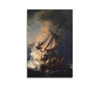 WYATAO Rembrandt Harmenszoon Van Rijn (Cristo nella tempesta sul mare di Galilea), stampa artistica decorativa da parete per camera da letto, 20 x 30 cm