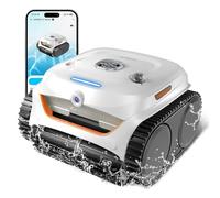 WYBOT C2 Vision AI Telecamera Robot Piscina Cordless con Batteria, Robot Piscina pareti e Fondo, filtrazione a Due Strati, aspirazione Potente, per Piscine interrate Fino a 180㎡(Bianco-Arancione)