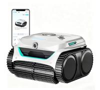 WYBOT (Modello 2025) Robot Piscina C2 Vision-A Wireless con videocamera AI, Filtro Ultrafine, Forte aspirazione, Pulizia Fondo/pareti e Linea d’Acqua, per Piscine Fuori Terra - Bianco