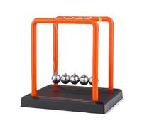WYBZDA Pendolo Di Newton Colorata Creativa, Newton's Cradle Con Base Quadrata, Moto Perpetuo Sfere Di Equilibrio Per L'arredamento Della Scrivania ufficio(Red,L)