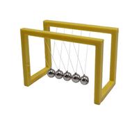 WYBZDA Pendolo Di Newton Con Cornici Acriliche, Creative Per L'equilibrio Della Newton's Cradle Per Giocattoli Da Scrivania, Moto Perpetuo Scientifica Antistress(Giallo)