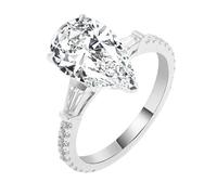 Wycian Anelli dell'amicizia con incisione, anello da donna in oro bianco 50 18 carati, moissanite elegante, misura 10 (15,9), popolari per sorella Capodanno, personalizzabili