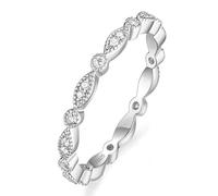 Wycian Anelli di fidanzamento da donna, in argento Sterling, impilabili e scintillanti, con zirconia cubica, grandi anelli per donna, alla moda per lei, taglia H 1/2 - T 1/2, N 1/2, Argento sterling