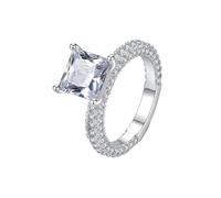 Wycian Anelli Donna Eleganti Anello Oro Bianco Donna 18Kt Diamante da Laboratorio Piazza Misurare 8 Popolare per Sorella San Valentino Gioielli