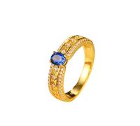 Wycian Anelli Donna Eleganti Anello Uomo Oro 9Kt Elegante Zaffiro da Laboratorio Ovale a 4 Punte Dal Design Cavo da 0,7 CT con Moissanite Rotonda Numero 11 Moda per Moglie Festa Della Mamma Gioielli