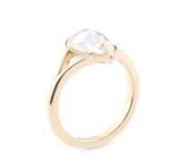 Wycian Anelli Donna Vintage Anelli Donna Oro Giallo 18K 750 Moissanite con Moissanite a Forma di Pera da 1 Carato Misurare 15 Moderno per Signore Cocktail Gioielli