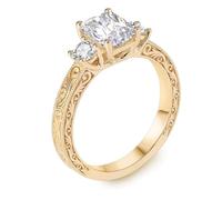 Wycian Anelli Donna Vintage Anello Donna Oro Giallo 18K Moissanite Rettangolo Misurare 8 Moda per Moglie Capodanno Gioielli
