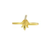 Wycian Anelli Donna Vintage Anello Fede Nuziale Oro Giallo 18 Kt AU750 Moissanite Foglia Misurare 15 Premio per Zia Natale Gioielli