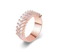 Wycian Anelli Fidanzamento Donna Anello con La Pietra Moissanite Oro Rosa 9K Foratura Geometrica a Righe Misurare 8 Moda per Sorella Ringraziamento Gioielli