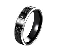 Wycian Anelli Nuziale, Anello Tungsteno Donna Taglia 15 Croce Lucidata 6mm Engraved Regalo per Migliore Amico New Year Gioielli