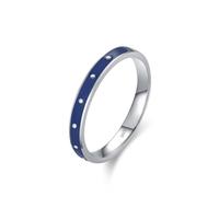 Wycian Anelli per matrimonio, 60 pezzi, realizzati a mano, in argento Sterling 925, 2,5 mm, blu, senza gemma, in smalto blu, per donna e anniversario