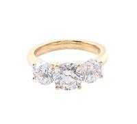 Wycian Anelli Vintage Anello Fede Nuziale Oro Giallo 18 Kt Moissanite con 3 Pezzi di Moissanite Rotonda a 4 Griffe Misurare 10 Popolare per Moglie San Valentino Gioielli