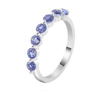 Wycian Anelli Vintage Donna Anello Donna Oro Bianco 9K Moissanite con 7 Pezzi di Moissanite Rotonda Viola Misurare 20 Popolare per Moglie Fidanzamento Gioielli