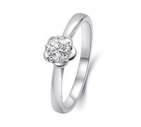 Wycian Anello a fascia in platino, da donna, in oro bianco 14 K, 18 K, 0,3, misura 45 (14,3), per matrimonio, 10.5, Oro bianco 18 carati, Diamante realizzato