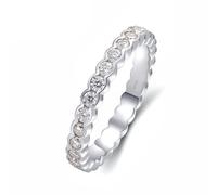 Wycian Anello a fascia in platino, per matrimonio, in oro bianco 14 carati, 18 carati, 0,95, misura 45 (14,3), per donna, 5.5, Oro bianco 14 car, Diamante naturale