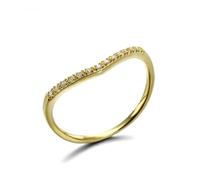 Wycian Anello Blu, Fede Moissanite Donna Oro Giallo 14/18 Carati per Matrimonio Anello Metallico, 55, Oro giallo 18 carati, Diamante
