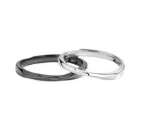 Wycian Anello con incisione da uomo, personalizzabile, da donna, in argento 925, nero, regolabile, popolare, per coppia, unisex, sorella, San Valentino, Verstellbar, argento sterling S925, Nessuna