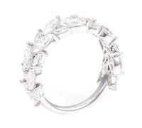 Wycian Anello con incisione, in oro bianco 9 K, con foglia di moissanite, misura 45 (14,3), popolare per lesbiche, incisione, 13 (16,9), Oro bianco 18 carati, Moissanite