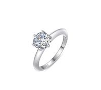 Wycian Anello da donna, anello in argento, anello da donna, 1,7 mm, solitario semplice a sei artigli, taglia per sorella classica, 59, Argento sterling, Zirconia cubica
