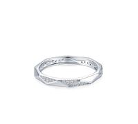 Wycian Anello da donna boho in argento 925, 2,5 mm, con zirconi triangolari, con sfaccettatura irregolare, misura regolabile, per la festa del papà, 57 (18.1), Argento sterling, Zirconia cubica
