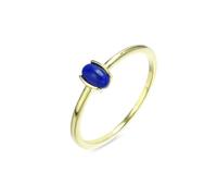 Wycian Anello da donna con pietre, anelli dell'amicizia blu oro giallo 18 carati lapislazzuli oro blu forma ovale misura 45 (14,3) per matrimonio, 10, Oro giallo 14 carati, Lapislazzuli