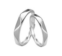 Wycian Anello da donna in argento Sterling 925, delicato taglio triangolare in poliedro, regolabile, alla moda, per coppia, sorella, fidanzamento