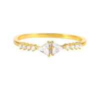 Wycian Anello da donna in oro giallo 9/14 carati Au375/Au585 a forma di triangolo moissanite per sorella, gioielli moderni, 10 (15,9), oro giallo 9 K, Moissanite