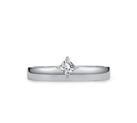 Wycian Anello da donna minimalista, in argento 925, con zirconi, semplice solitario con quattro denti, misura 49 (15,6), per la festa del papà, 49 (15.6), Argento sterling, Zirconia cubica