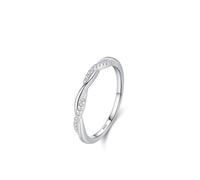 Wycian Anello da donna moderno in argento con incisione 1,5 mm, fascia di Möbius intrecciata, taglia per lesbiche eleganti, 59, Argento sterling, Zirconia cubica
