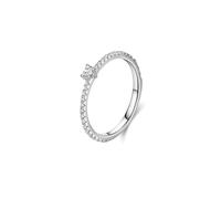 Wycian Anello da donna personalizzato Moissanite 9 K/14 K Au375/Au585 3 x 3,5 mm a forma di cuore moissanite anello per sorella moderna gioielli regalo, 47 (15.0), Oro bianco 9 K, Moissanite