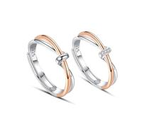 Wycian Anello da uomo alla moda, in argento 925, largo, retrò, regolabile, alla moda, per coppia, unisex, per sorella, fidanzamento, Verstellbar, argento sterling S925, Nessuna pietra preziosa