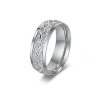 Wycian Anello da uomo in acciaio inossidabile 8 mm con nessuna pietra preziosa, da donna, da uomo, con pergolato opaco, anello fede da uomo, taglia 67, No Gemstone
