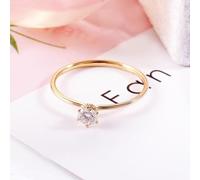 Wycian Anello dell'amicizia con incisione in oro giallo 9 k moissanite solitaire con 1 ct moissanite misura 50 (15,9) popolare per zia San Valentino