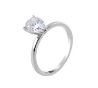 Wycian Anello dell'amicizia da donna in oro bianco 50 14 carati moissanite goccia solitario misura 50 (15,9) semplice per donna Capodanno personalizzato